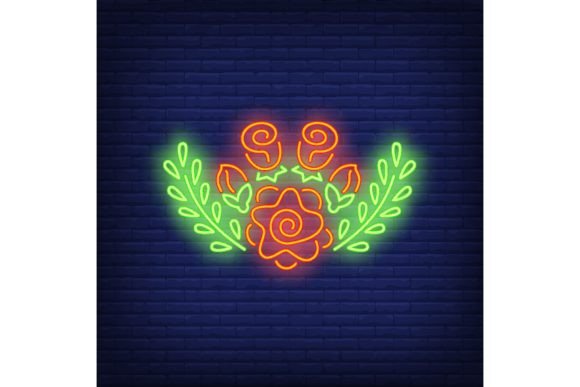 Download Floral Decoration Neon Sign. Flower Logo - Premium Bundle
