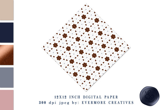 Download Copper &amp; Dusty Blue Zodiac Digital Paper - Premium Resources