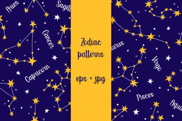 Download Zodiac Patterns Astrology Digital Paper - Astrology digital paper Collection