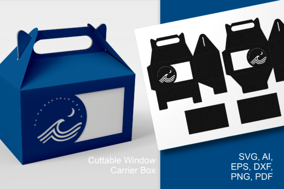 Download Sea Wave and Moon Wide Window Gable Box - Wave Collection