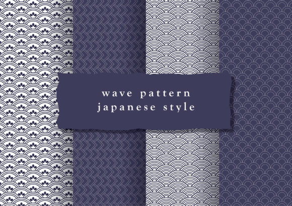 Download Japanese Seamless Wave Pattern Set - Wave Collection