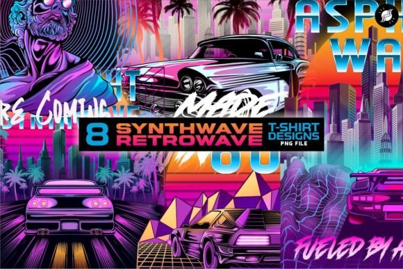 Download Synthwave Retrowave T-shirt Designs - Wave Collection